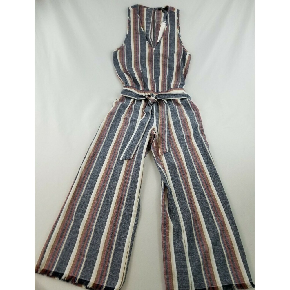 Drew Women Jumpsuit Pantsuit Pockets BM5331 Blue Maroon Multi Stripe Sz S $231